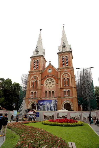 Ciudad Chi Minh Vietnam Diciembre 2019 Basílica Saigón Notre Dame — Foto de Stock