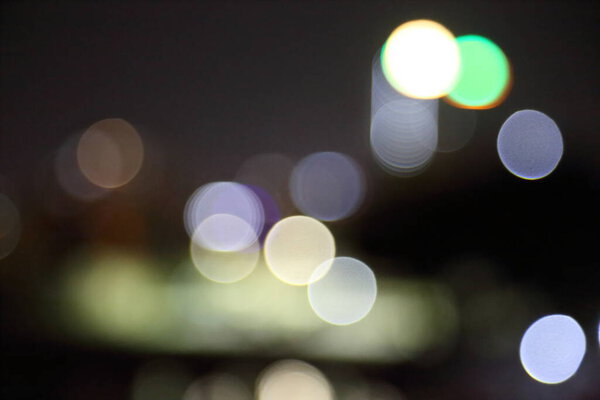 The abstract blurred light in the night of the city.