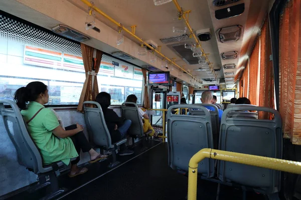 Bangkok Thaiföld December 2019 Kilátás Shuttle Busz Várja Ügyfelek Mega — Stock Fotó