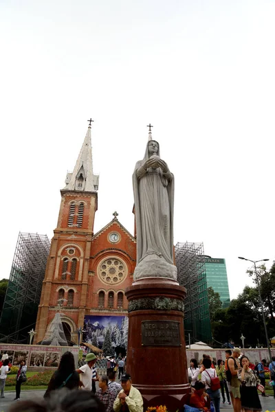 Ciudad Chi Minh Vietnam Diciembre 2019 Basílica Saigón Notre Dame — Foto de Stock