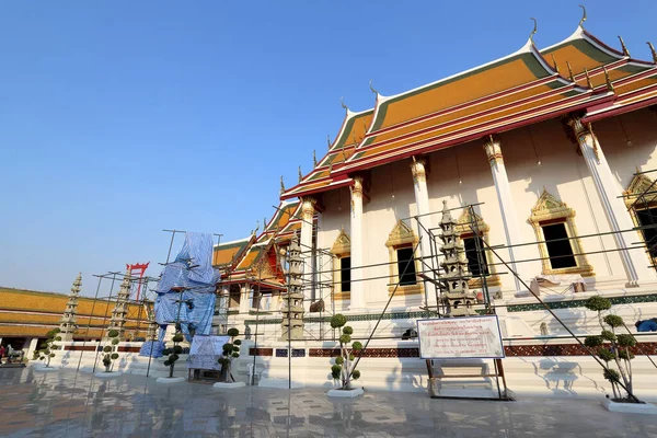 Bangkok Thailand December 2019 Beautiful Temple Wat Suthat Construction — Stock Photo, Image