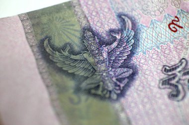 Tayland banknotunun makro çekimi..