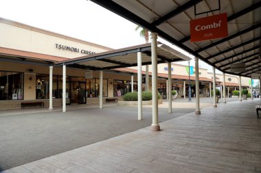 Ibaraki, Japonya - 28 Mayıs 2019: Ami premium outlet, Kanto bölgesindeki üçüncü prim mağazası, Japonya