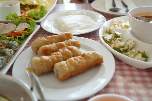Diverse Gerechten Van Vietnams Eten Tafel — Stockfoto