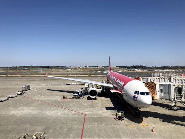 Międzynarodowy Port Lotniczy Narita Nrt Japonia Kwietnia 2019 Parking Dla — Zdjęcie stockowe