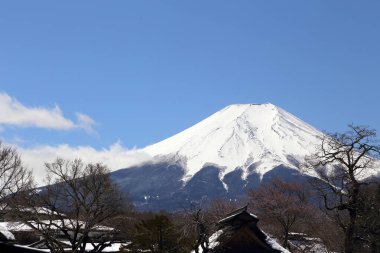 Japonya, Oshino Hakkai 'den Fuji Dağı manzarası.