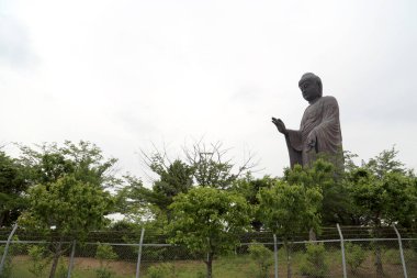 Ushiku, Japonya - 28 Mayıs 2019: Büyük Buda Ushiku Daibutsu heykeli Japonya 'nın Ibaraki iline yerleştirildi..