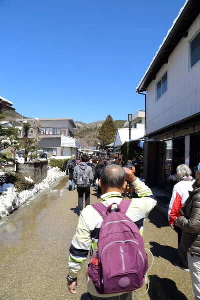 Oshino Hakkai Japonia Kwietnia 2019 Turyści Odwiedzają Oshino Hakkai Wioskę — Zdjęcie stockowe