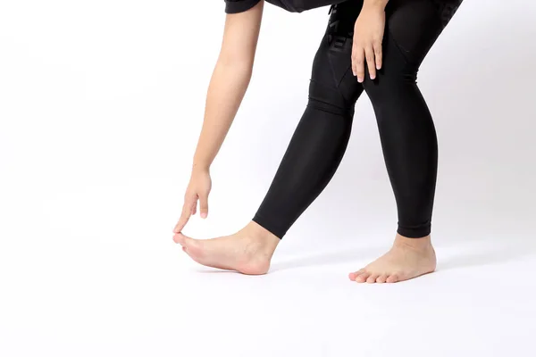 Girl barefoot leggings Stock Photos, Royalty Free Girl barefoot leggings  Images