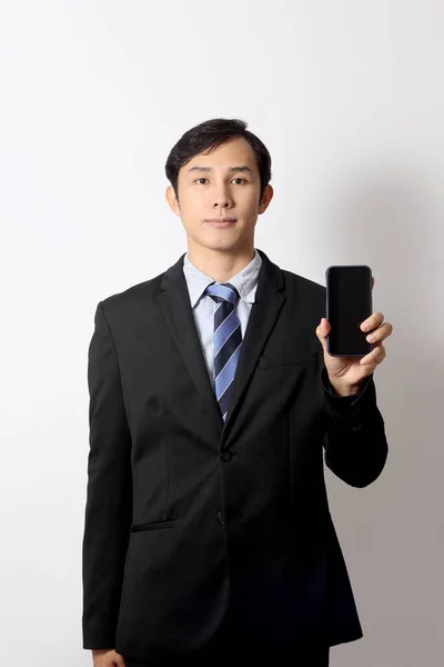 Asijský Podnikatel Bílém Pozadí — Stock fotografie