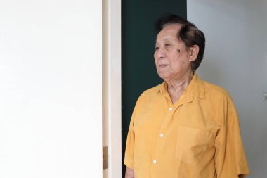 Doğu Asyalı son sınıf öğrencisi evde tek başına vakit geçiriyor..