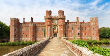 Brick Herstmonceux castle in England East Sussex 15th century clipart