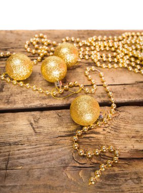 Noel kartları altın parlak top ile 