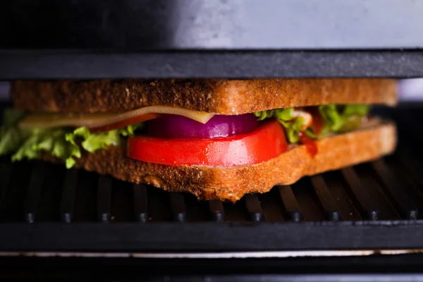 Fresh sandwich in a grill — Stock Photo, Image
