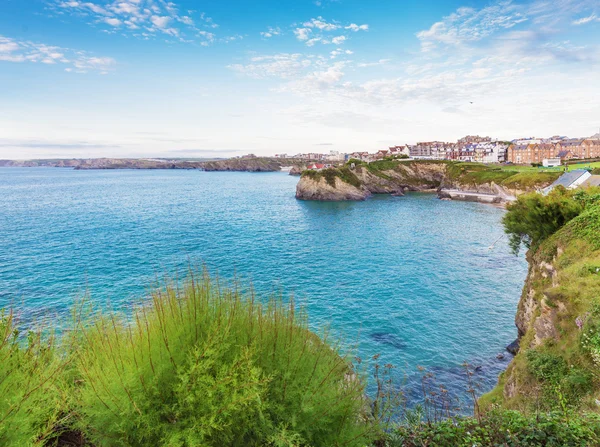 Popular Newquay Atlantic ocean coast, Cornwall, Inglaterra, United — Foto de Stock