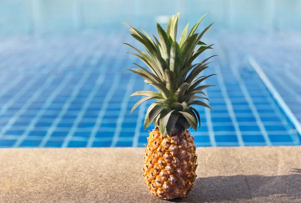 Piña fresca cerca de la piscina — Foto de Stock