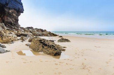Seçme St Agnes ve Şapel Porth Atlantik Okyanusu kıyısında, Cornwall