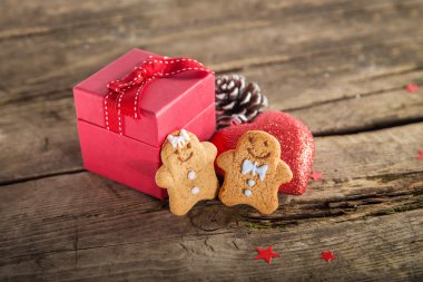 Noel hediyesi ahşap arka plan