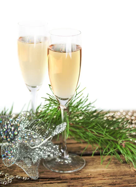 Champagner-Becher zu Weihnachten — Stockfoto