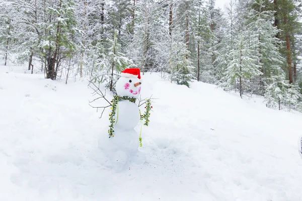 Schneemann mit Eimer auf dem Kopf — Stockfoto