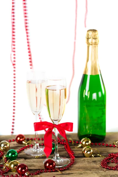 Champagner-Becher zu Weihnachten — Stockfoto