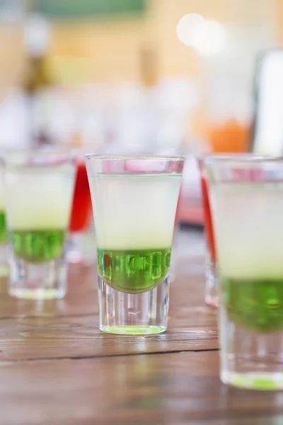 Raw of shot drinks — Stock Photo, Image