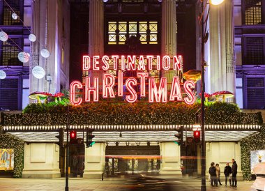 13 Kasım 2014 Oxford Street, Londra, süslenmiş Noel ve yılbaşı 2015, İngiltere, Birleşik Krallık