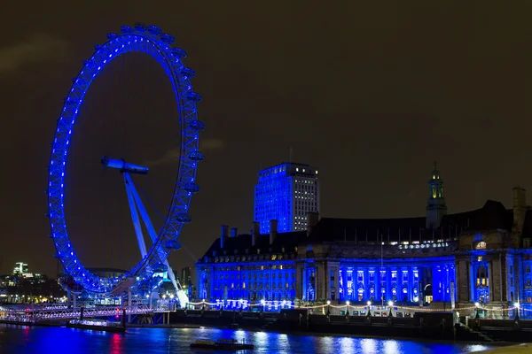 29 января 2013 London eye at night, England, UK — стоковое фото