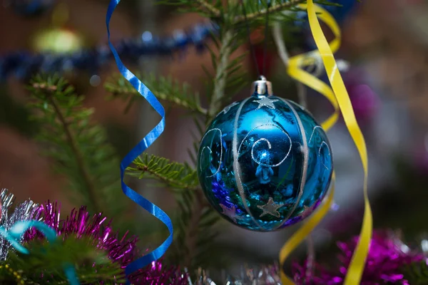 Christmas balls outdoors — Stock Photo, Image