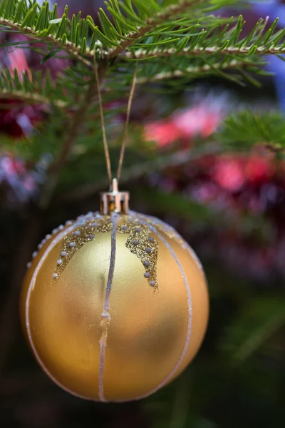 Christmas balls outdoors — Stock Photo, Image