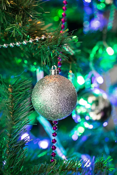 Christmas ball on a branch — Stock Photo, Image