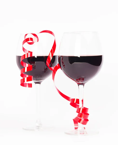 Red wine valentine — Stock Photo, Image