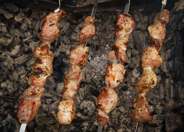 Churrasco de porco saboroso acabado de cozinhar — Fotografia de Stock