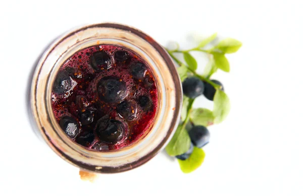 Blueberries fresh homemade jam — Stock fotografie