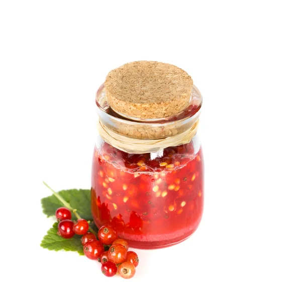 Rote aktuelle handgemachte leckere Marmelade — Stockfoto