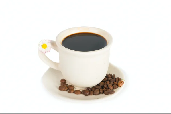 Taza de café y frijoles — Foto de Stock