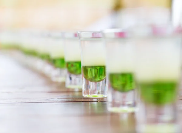 Raw of shot drinks — Stock Photo, Image