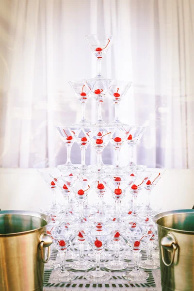 Bicchieri da Martini Champagne Piramide — Foto Stock