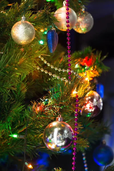 Christmas baubles on a tree — Stock Photo, Image