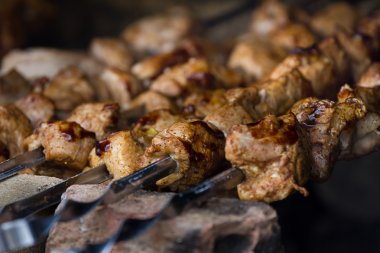 Taze domuz Barbekü açık havada
