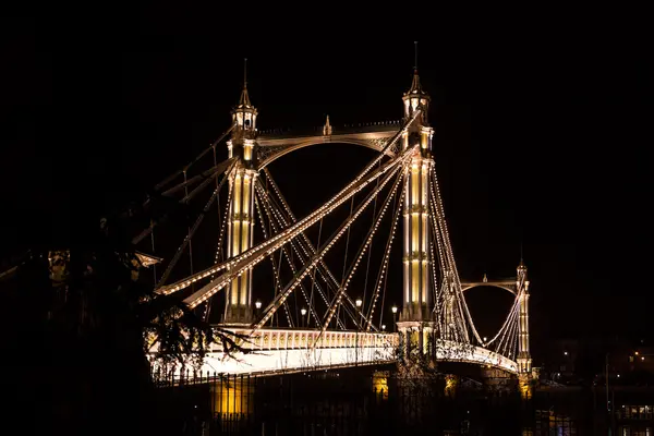 Puente de Albert en la noche, Londres —  Fotos de Stock