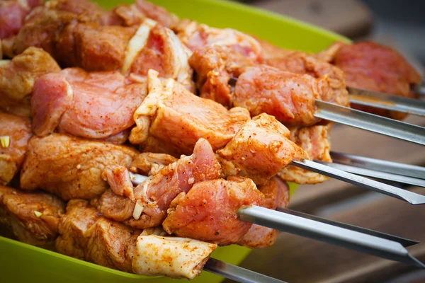 Fresh pork barbecue outdoors — Stock Photo, Image