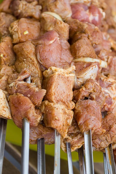 Fresh pork barbecue outdoors — Stock Photo, Image