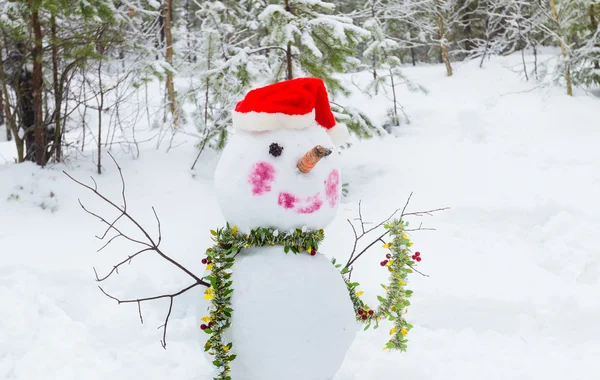 Schneemann mit Eimer auf dem Kopf — Stockfoto