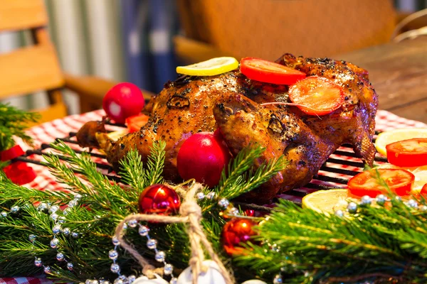 Christmas chicken composition — Stock Photo, Image