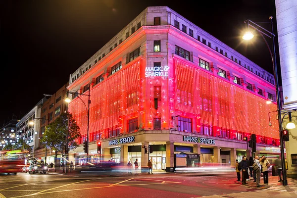 Oxford Street decorated for Christmas and New 2015 Year in London - 13 November 2014 — Stock Photo, Image