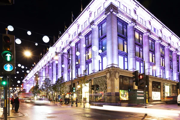 13 November 2014 Oxford Street, London, decorated for Christmas and New 2015 Year — Stock Photo, Image