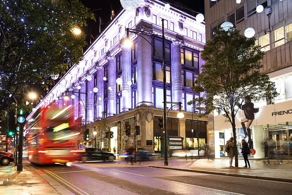 13 November 2014 Oxford Street, London, decorated for Christmas and New 2015 Year — Stock Photo, Image