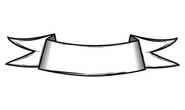 Vektör çizimi. Hoş geldin kurdelesi. İşleme tarzında eski bir kurdele afişi. Pankartlar, posterler, hediye kartları, kartpostallar için el yapımı klasik kurdele..