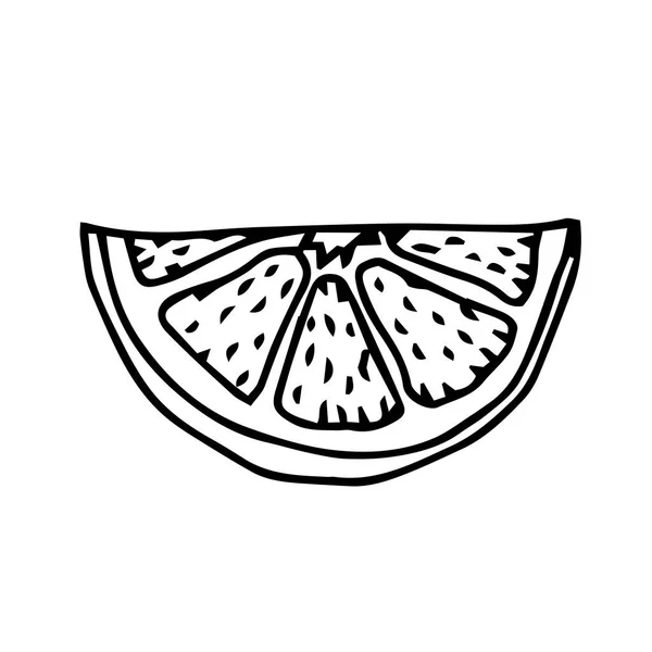 Векторний Мультфільм Свіжий Лимонна Рука Малюнок Лимонний Каракулі Іконка Шматочок — стоковий вектор